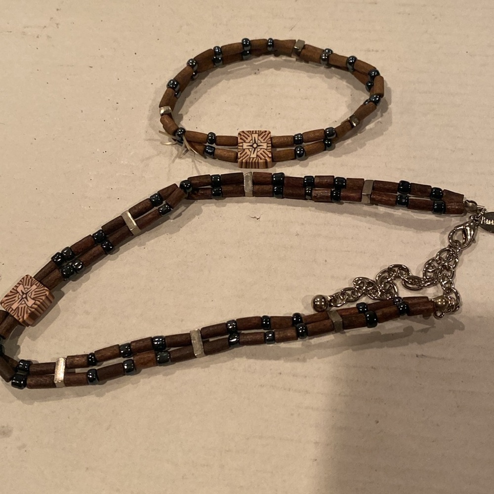 Vintage Panama Jack Beaded Necklace and Bracelet Set